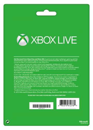 xbox live card one month